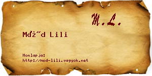 Mód Lili névjegykártya
