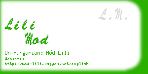 lili mod business card