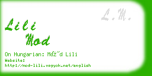 lili mod business card